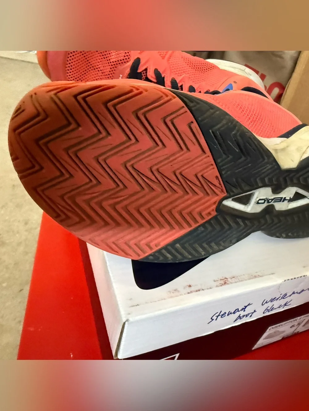 HEAD Revolt Pro 4.0 Women's Tennis Shoes Coral Pink/Navy Size 7.5